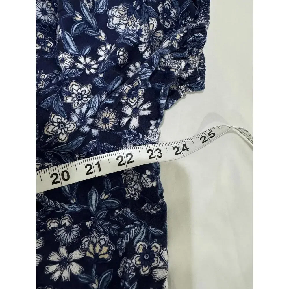 Old Navy Blue Floral Print Puff Sleeve All-Day Spring Long Maxi Dress- Size XL - Picture 5 of 9